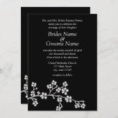 銀製及びブラックチェリーの花エレガントな結婚5x7 招待状 (正面/裏面)
