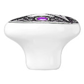 銀製及び紫色の五芒星の陶磁器のノブ セラミックノブ (側面)