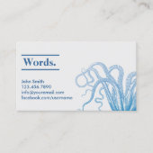 銀製及び青いタコの航海のな名刺 名刺 (正面)