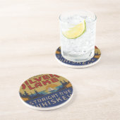 銀製湖のウィスキーのヴィンテージの広告のラベル コースター (側面)