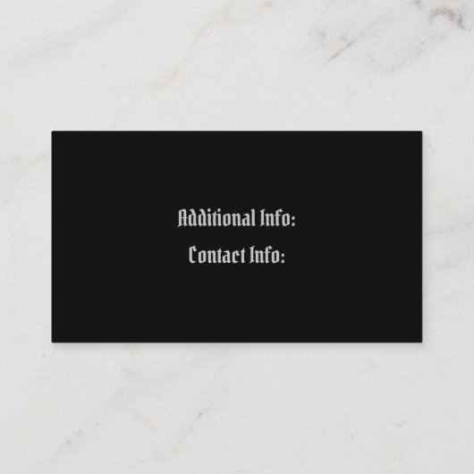 銀製灰色のエレキギターの名刺 名刺 (裏面)