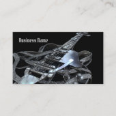 銀製灰色のエレキギターの名刺 名刺 (正面)