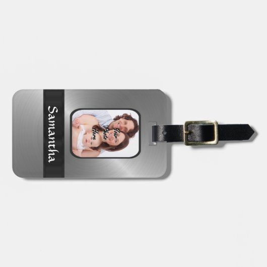 銀製灰色のカスタムの写真 ラゲッジタグ (正面横)