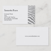 銀製灰色のシマウマの名刺 名刺 (正面/裏面)