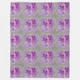 銀製灰色のフリースブランケットの紫色の花 フリースブランケット
