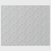 銀製灰色の背景の銀製の3D雪片 ラッピングペーパー (フラット)