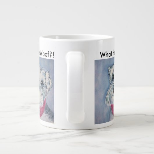 銀製灰色の菓子のシュナウツァー ジャンボコーヒーマグカップ (裏面)