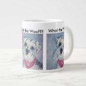 銀製灰色の菓子のシュナウツァー ジャンボコーヒーマグカップ (正面右)