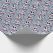 銀製灰色の菓子のシュナウツァー ラッピングペーパー (角)