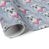 銀製灰色の菓子のシュナウツァー ラッピングペーパー (ロールコーナー)