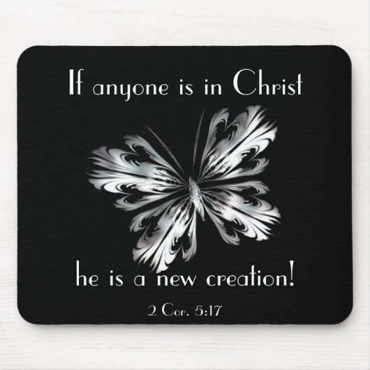 銀製灰色の蝶 マウスパッド (正面)