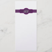 銀製紙の紫色の結婚式メニューカード メニュー (裏面)