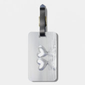 銀製記念日のハート ラゲッジタグ (裏面縦)