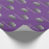 銀製象-紫色 ラッピングペーパー (角)