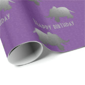 銀製象-紫色 ラッピングペーパー (ロールコーナー)
