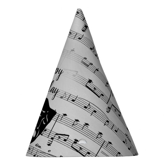 銀製音楽および劇場のマスクの誕生日 パーティーハット (右)