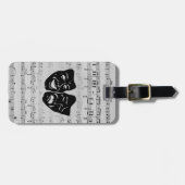 銀製音楽および劇場のマスク ラゲッジタグ (正面横)