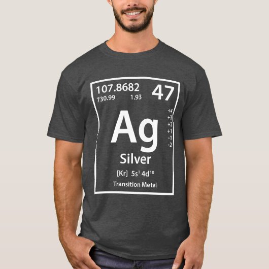 銀要素（白） Tシャツ (正面)