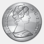 銀貨の女王の肖像 ラウンドシール (正面)