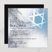 銀質星バーバルミツワー招待状 招待状 (正面/裏面)