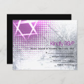 銀質星バーバルミツワー返信カード 出欠カード (正面/裏面)