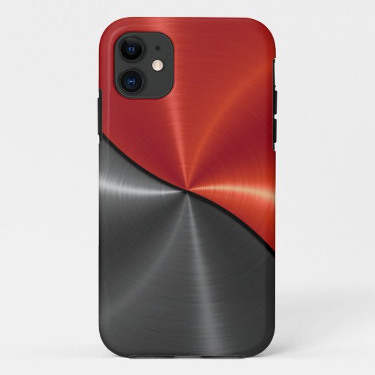 銀赤光沢スチールメタル3 Case-Mate iPhoneケース (裏面)