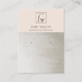 銀赤面エレガントピンクロゴイヤリングディスプレイ 名刺