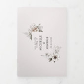 銀赤面フローラ三重結婚式招待状 三つ折り招待状 (カバー)