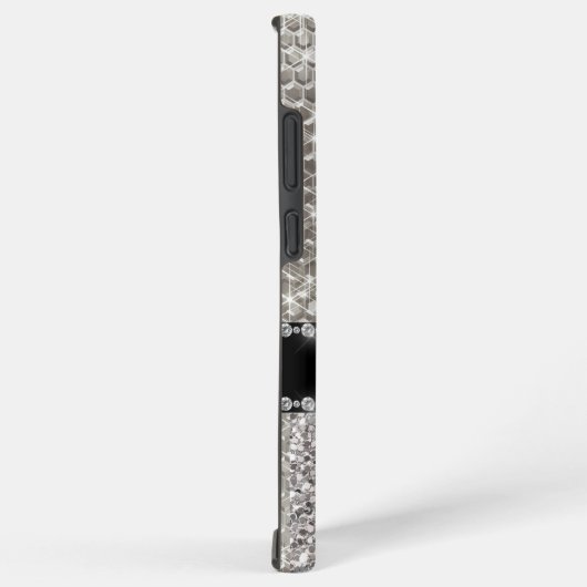 銀輝くグラムメタルきらきら光るパーソナライズされたメタル SAMSUNG GALAXYケース (右側面)