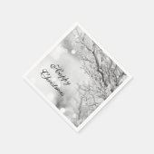 銀輝く冬「ハッピークリスマス」 スタンダードカクテルナプキン (角)