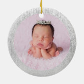 銀釉テクスチパーソナライズされたャ セラミックオーナメント (裏面)