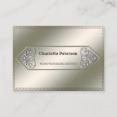 銀金エレガント属宝石名刺 名刺 (正面)