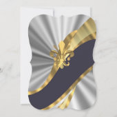 銀金ゴールドエレガント結婚ズ 招待状 (裏面)