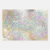 銀金ゴールドグリッターきらめく金属箔女の子 ラッピングペーパーシート (正面)