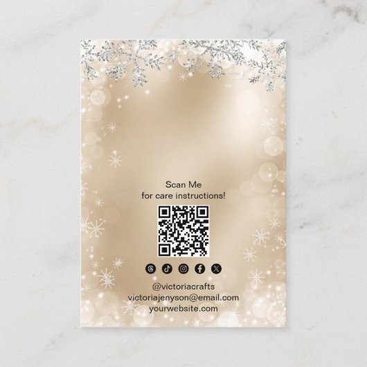 銀金ゴールドグリッターロゴジュエリーイヤリングディスプレイ 名刺 (裏面)