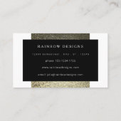 銀金ゴールドグリッターV3モダントレンディーイベントプランナー 名刺 (裏面)