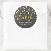 銀金ゴールドシャルボード紙吹雪結婚式の引き出物ラベル ラウンドシール (バッグ)