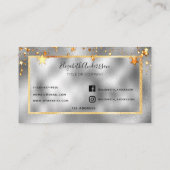 銀金ゴールドスターエレガント美しいサロン 名刺 (裏面)