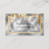 銀金ゴールドスターエレガント美しいサロン 名刺 (正面)