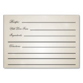 銀金ゴールドスノーフレークブライダルシャワーレシピカード テーブルナンバー (裏面)