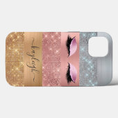 銀金ゴールドバラ金ゴールドグリッター美しいまつ毛 Case-Mate iPhoneケース (裏面 (横))