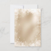 銀金ゴールドホイル雪の松の冬ブライダルシャワー サンキューカード (裏面)