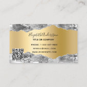 銀金ゴールド瑪瑙マーブルQRコード 名刺 (裏面)