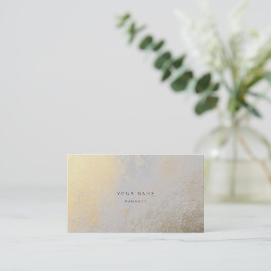 銀金ゴールド金属抽象芸術アポイントメントカード 予約カード (スタンド正面)