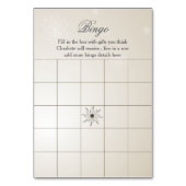 銀金ゴールド雪片ブライダルシャワービンゴカード テーブルナンバー (裏面)