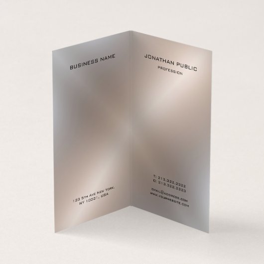 銀金フェイク属調モノエレガントモダングラム 名刺 (内部)