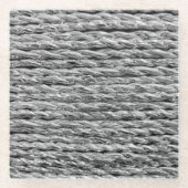 銀金属ウィッカーパターン ガラスコースター (正面)