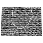 銀金属ウィッカーパターン ラージペーパーバッグ (正面)