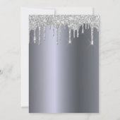 銀金属グリッターがグラムブライダルシャワーを乾燥 招待状 (裏面)