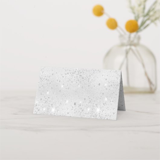 銀金属グリッター結婚座席表 プレイスカード (裏面)